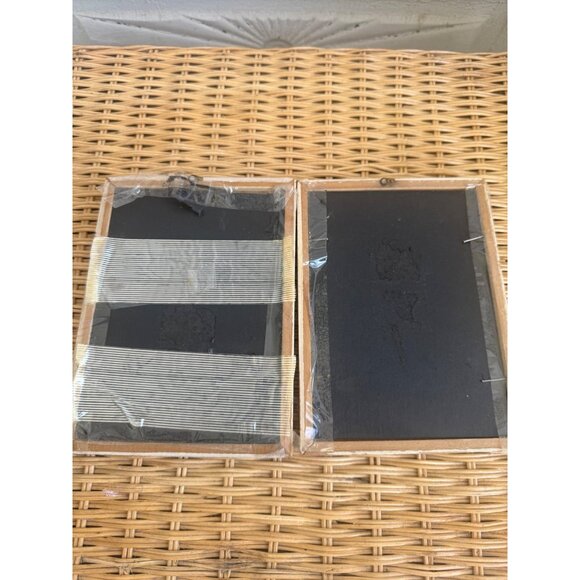 Vintage 40's Pair Reverse Painted Convex Glass Children Profile Bust Pictures - Picture 8 of 12